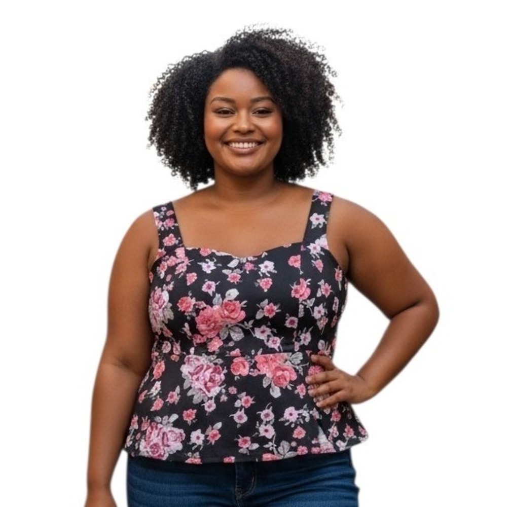 Torrid Whimsi Floral Women's size 3X
Peplum Romantic Summer Beachy Open Back Top